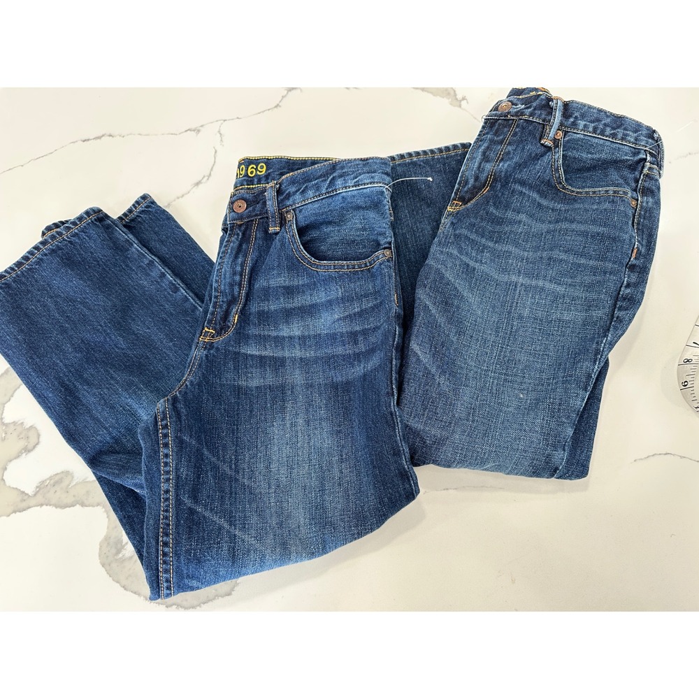 Gap Kids 1969 Loose Fit Husky Jeans Dark Wash Denim Size 8 Husky Adjustable